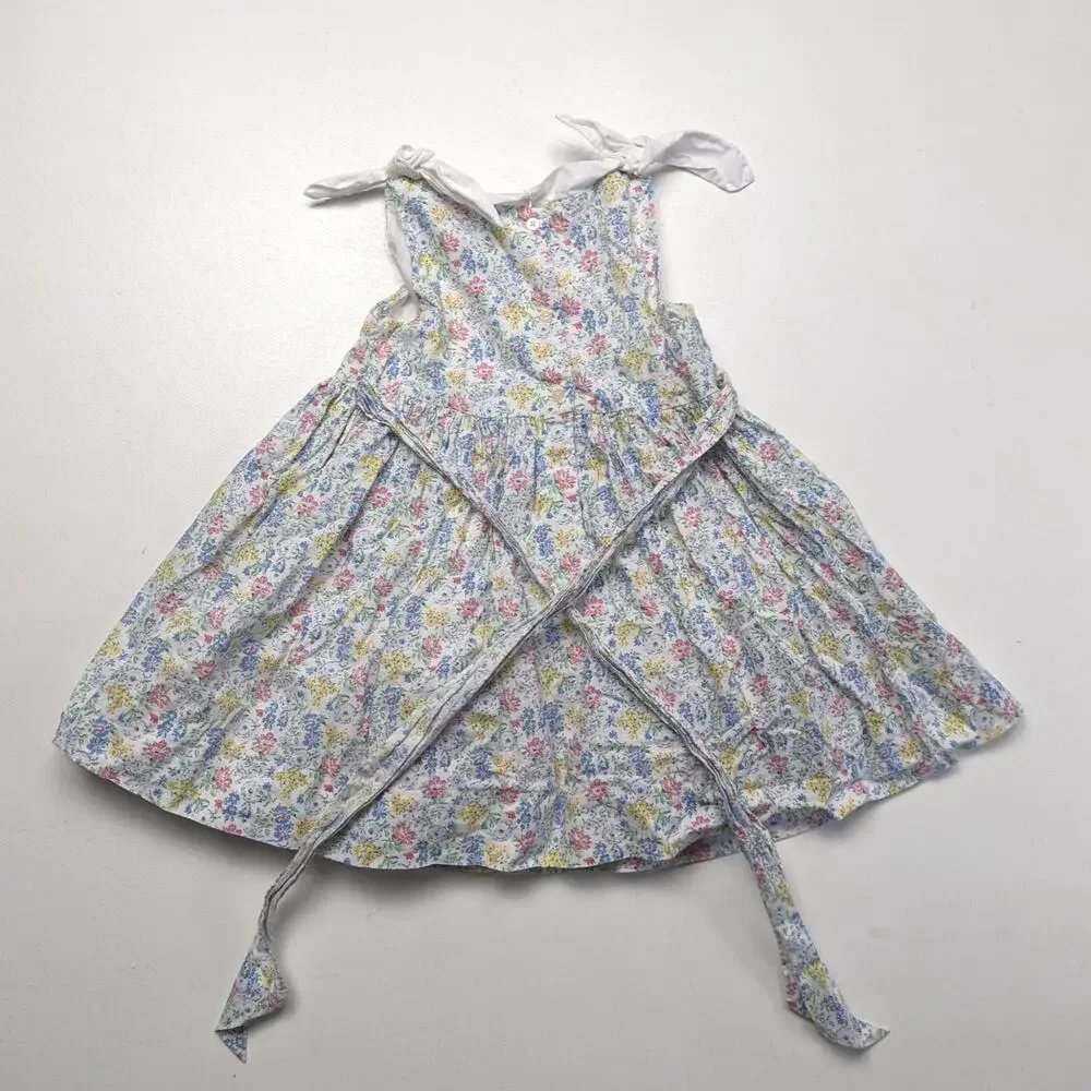 Ralph Lauren Dress Girls Size 24m Blue Floral Sundress
